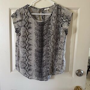 Joie Black and Gray Blouse Elegant Top